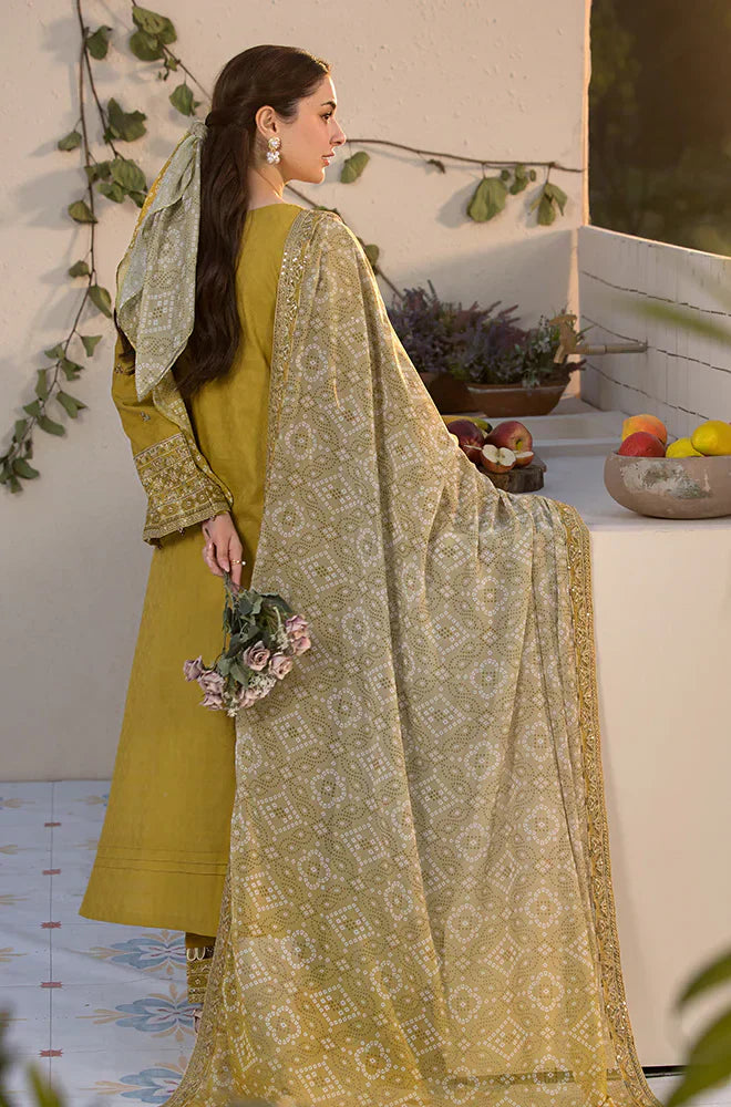 laam Embroidered Dhanak 3 Piece Lemon laam-44