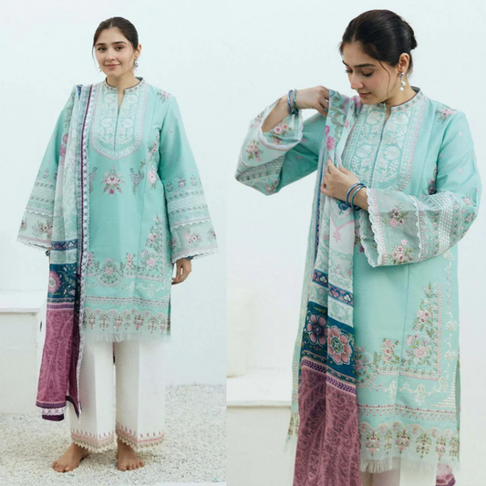 Zarashahjhan Embroidered Lawn 3 Piece Suit COCO-01 D/59