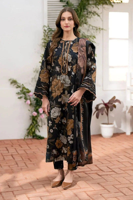 Baroque 3 Piece Printed Suit D-100
