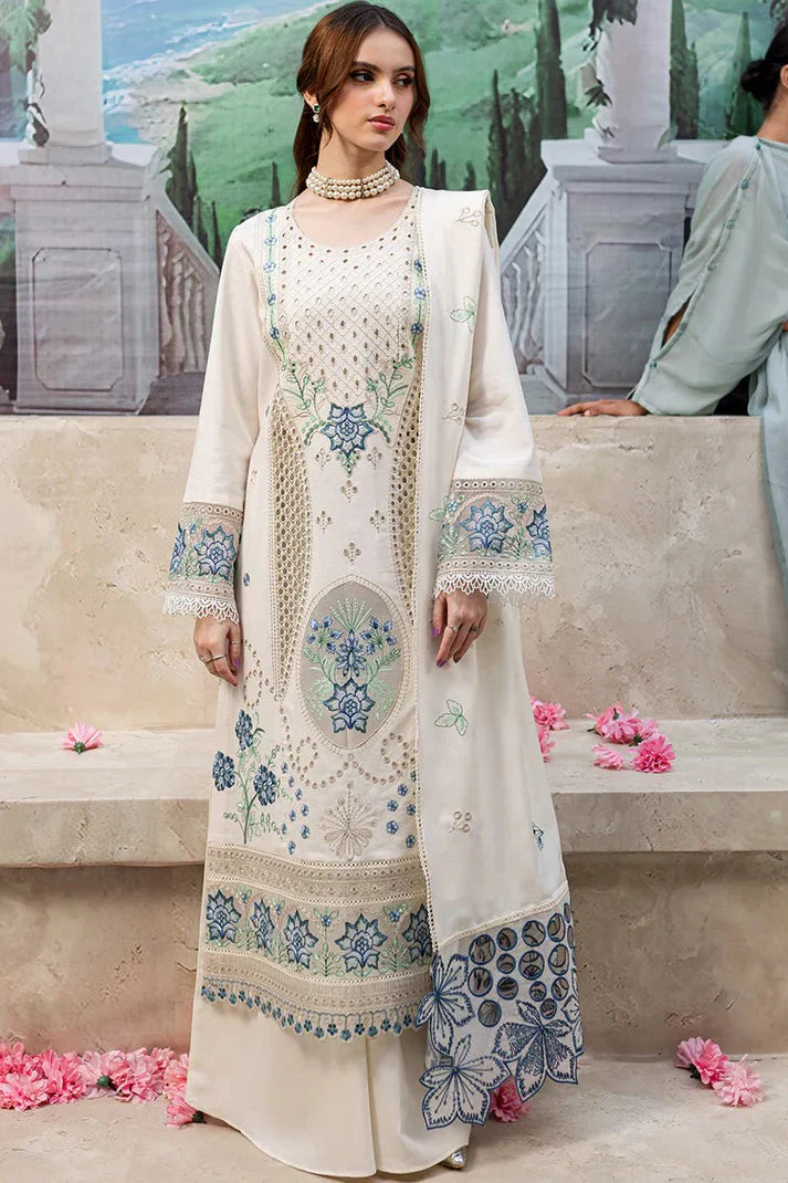 Chikenkari Qalamkar Embroidered Lawn 3 Piece Suit QL-1024