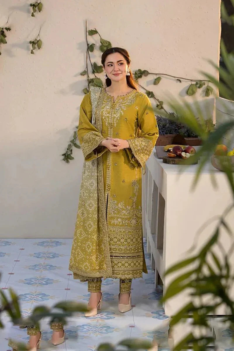 laam Embroidered Lemon Lawn 3 Piece Suit LAAM-44