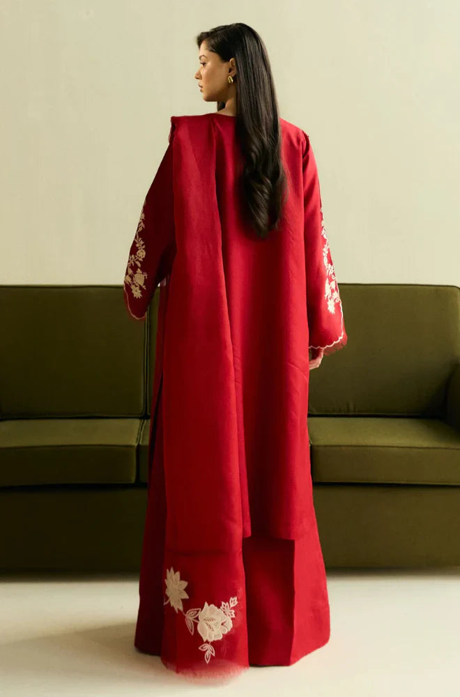 Coco Embroidered Dhanak Three Piece D-211