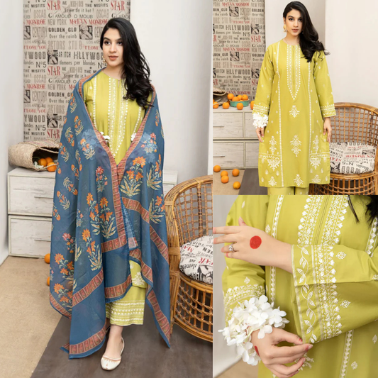 Urge Embroidered Dhanak 3 Piece UR-720