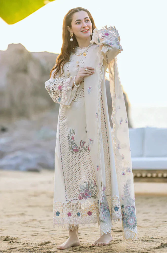 Chikenkari Qalamkar Embroidered lawn Three Piece D/750