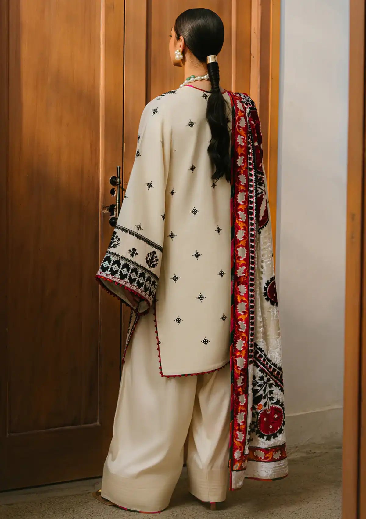 BIN ILYAS Embroidered lawn Three Piece D/24