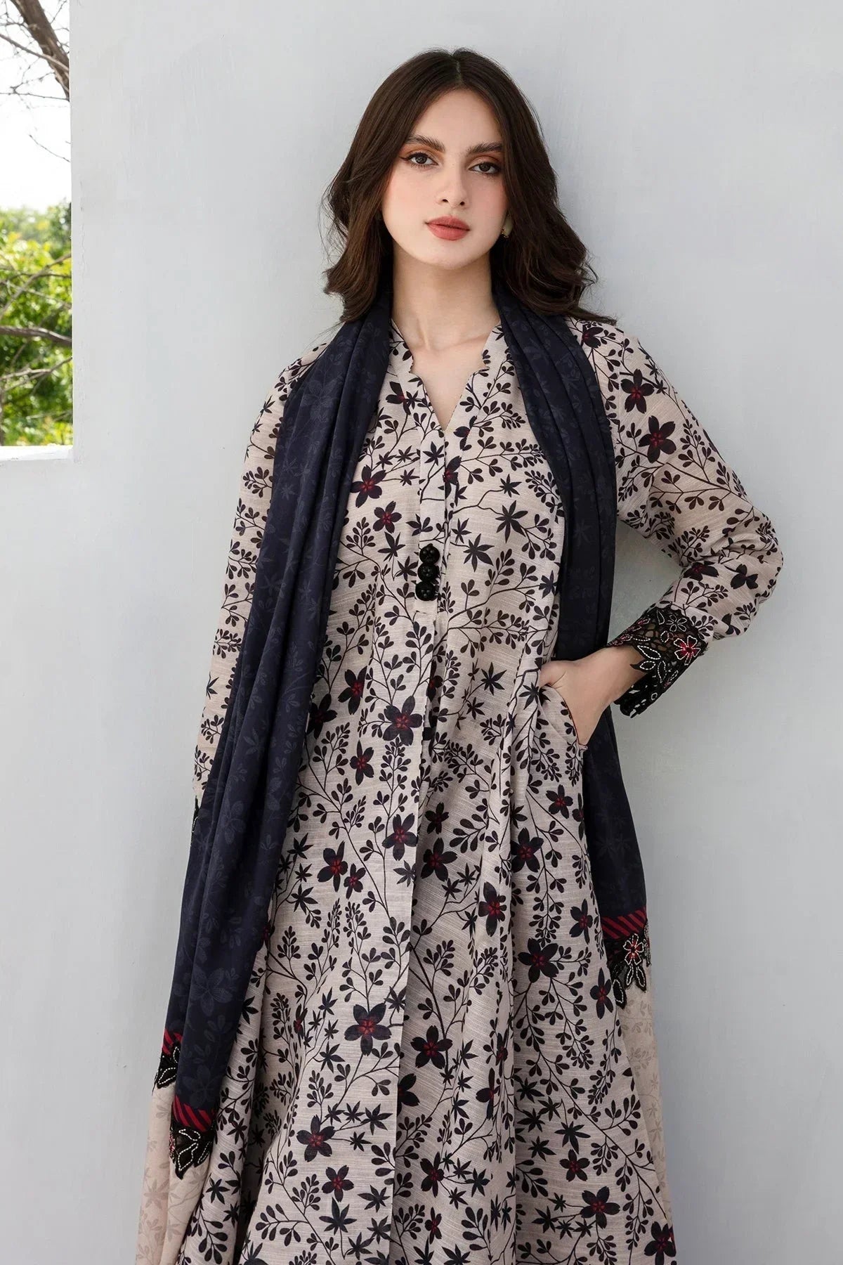 Baroque Three Piece Printed Khaddar D-800