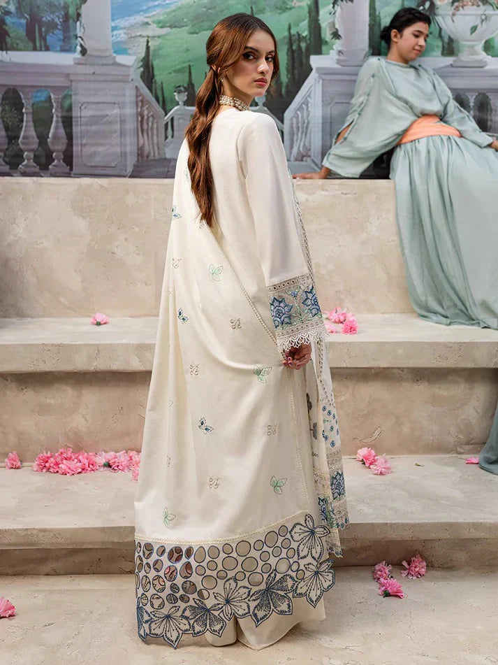 Chikenkari Qalamkar Embroidered Lawn 3 Piece Suit QL-1024