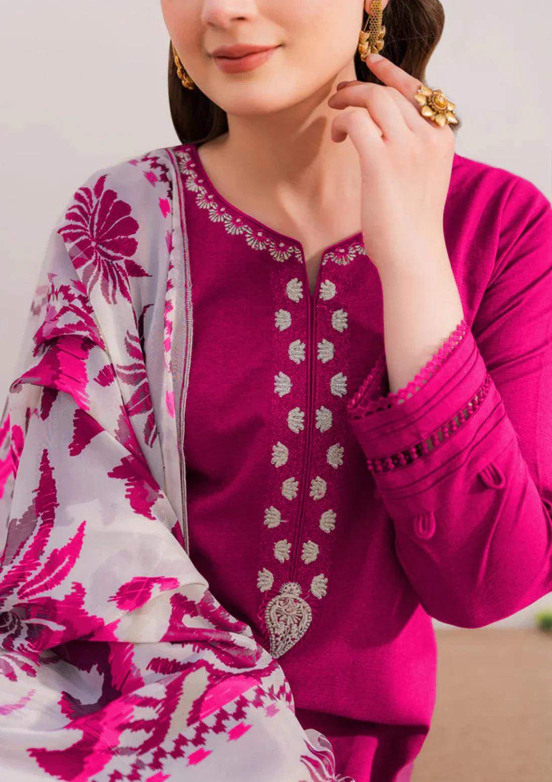 Zarashahjhan Embroidered Dhanak 3 Piece COCO-163