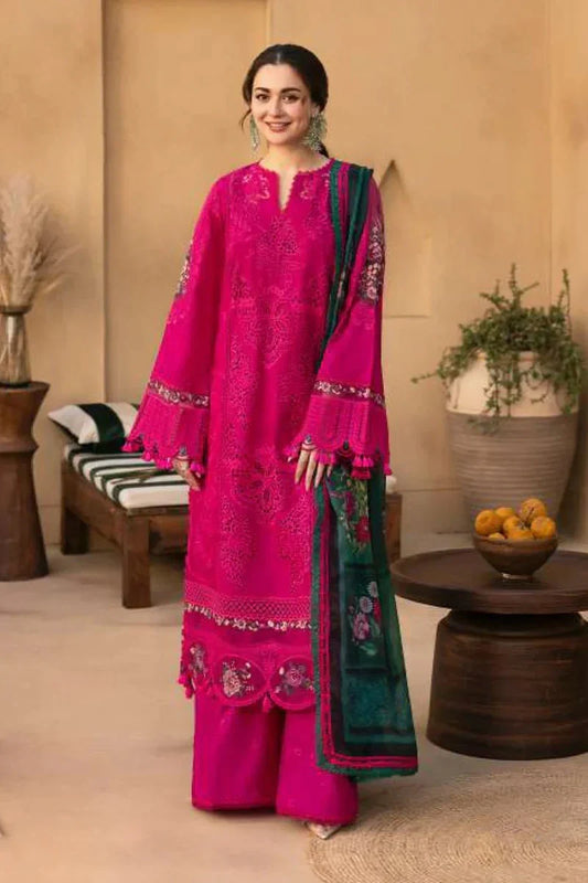Chikenkari Qalamkar Embroidered Dhanak 3 Piece QL-1036