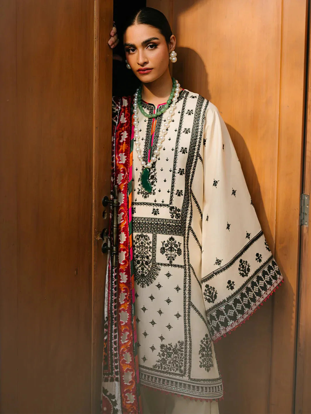 BIN ILYAS Embroidered lawn Three Piece D/24