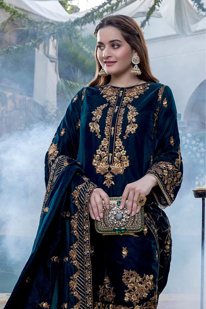 ZINC Embroidered Velvet 3 piece With Velvet Shawl Winter Collection FCC ZC-114