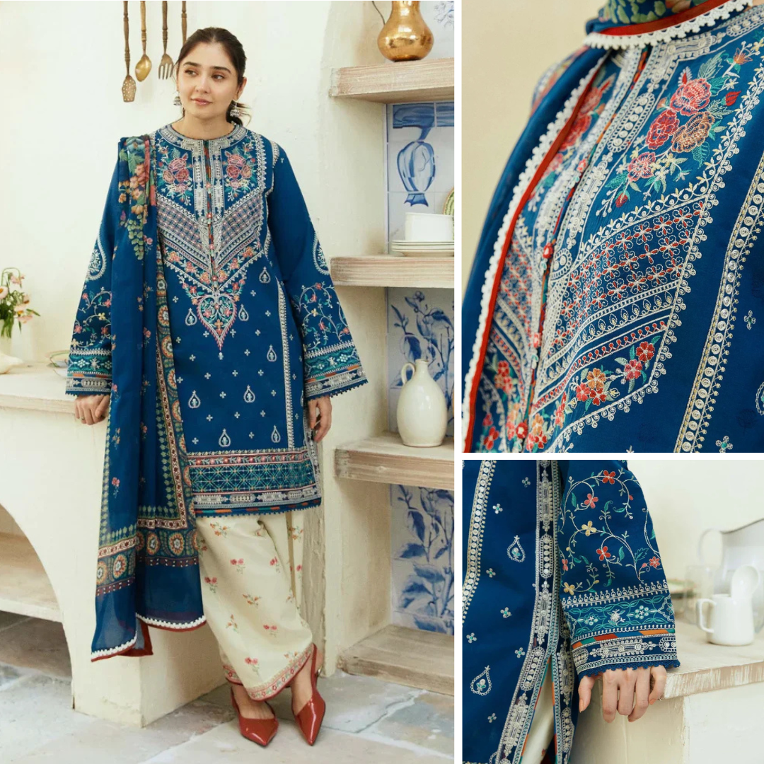 Zarashahjhan Embroidered Lawn 3 Piece Suit COCO-D721