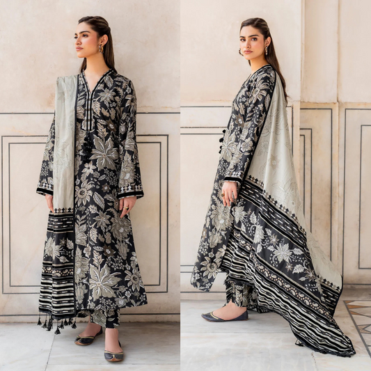 Baroque Printed Three Piece Suit LY0011 - D-786