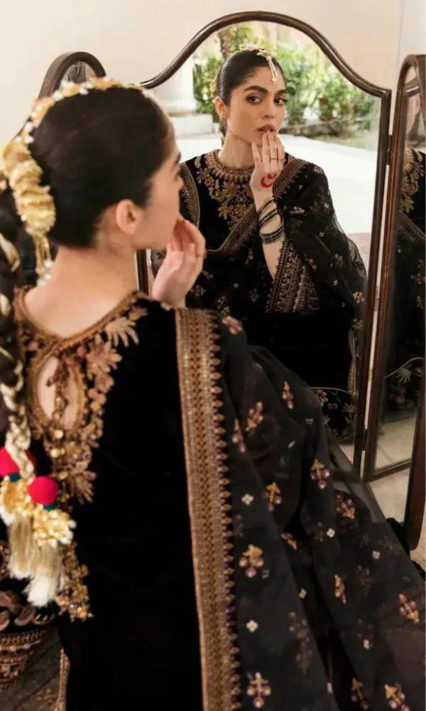 Embroidered Velvet 3 piece With Velvet Shawl Winter Collection FCC ZC-126