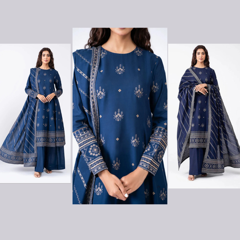 Bareeze ZInc Embroidered Dhanak Three Piece Winter Collection FCC-193