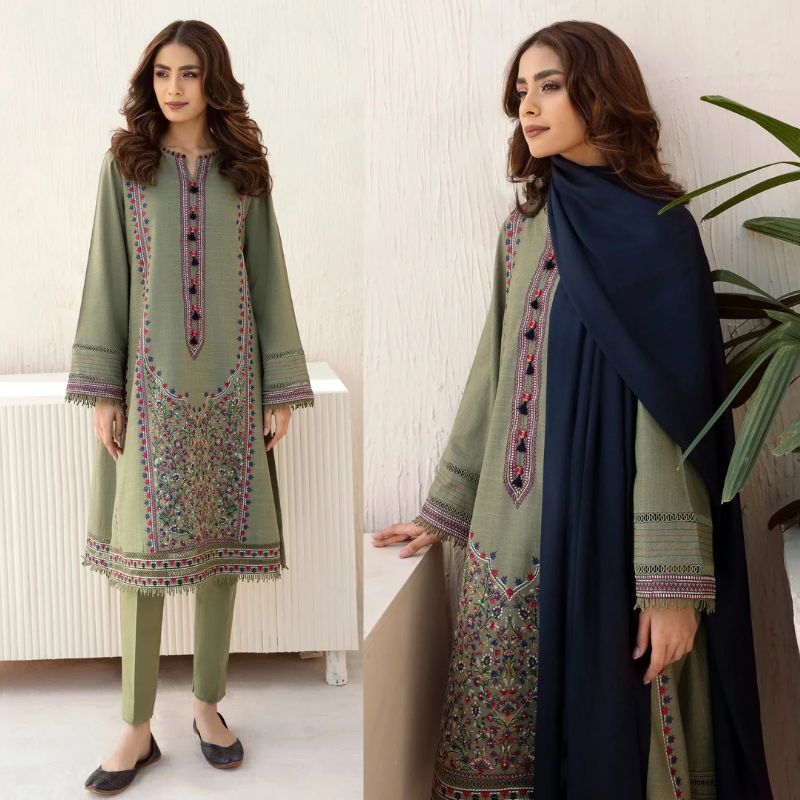 Kayseria Embroidered Dhanak 3 Piece SPW-854