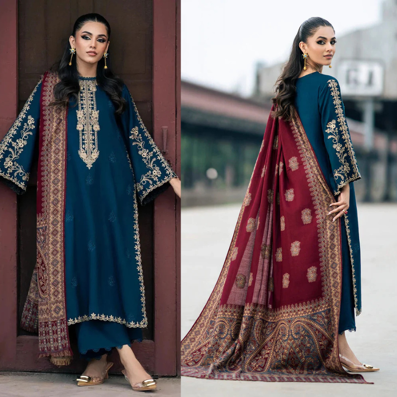 Izel Embroidered Dhanak 3 Piece COCO-145