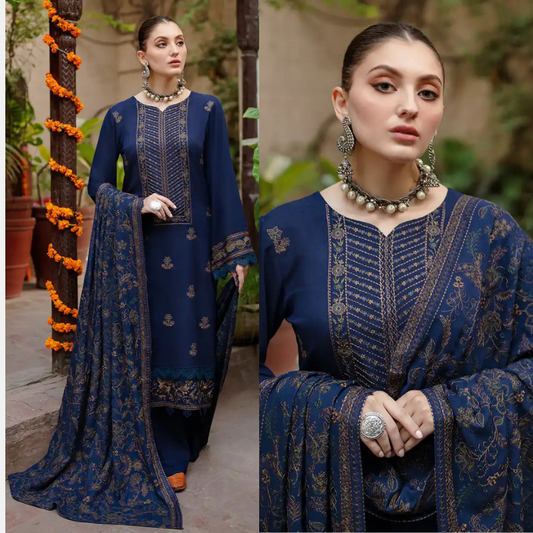 Bareeze Embroidered Dhanak 3 Piece Winter Collection D-10