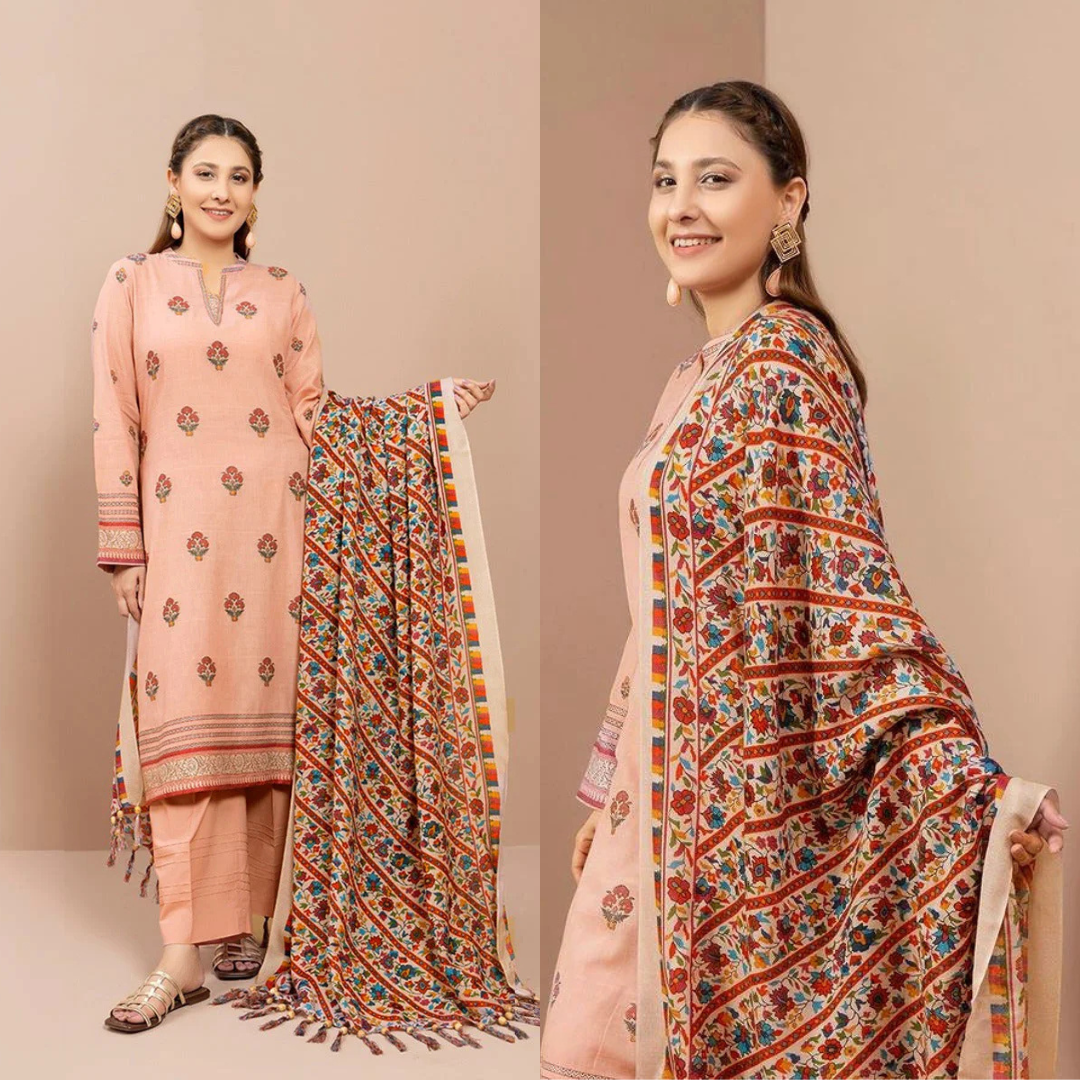 Kayseria Embroidered Dhanak 3 Piece SPW-842