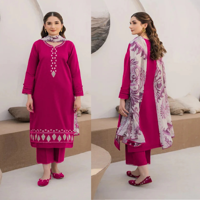 Zarashahjhan Embroidered Dhanak 3 Piece COCO-163