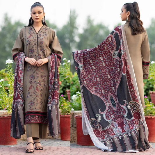 BIN ILYAS Embroidered Lawn 3 Piece Suit D/660