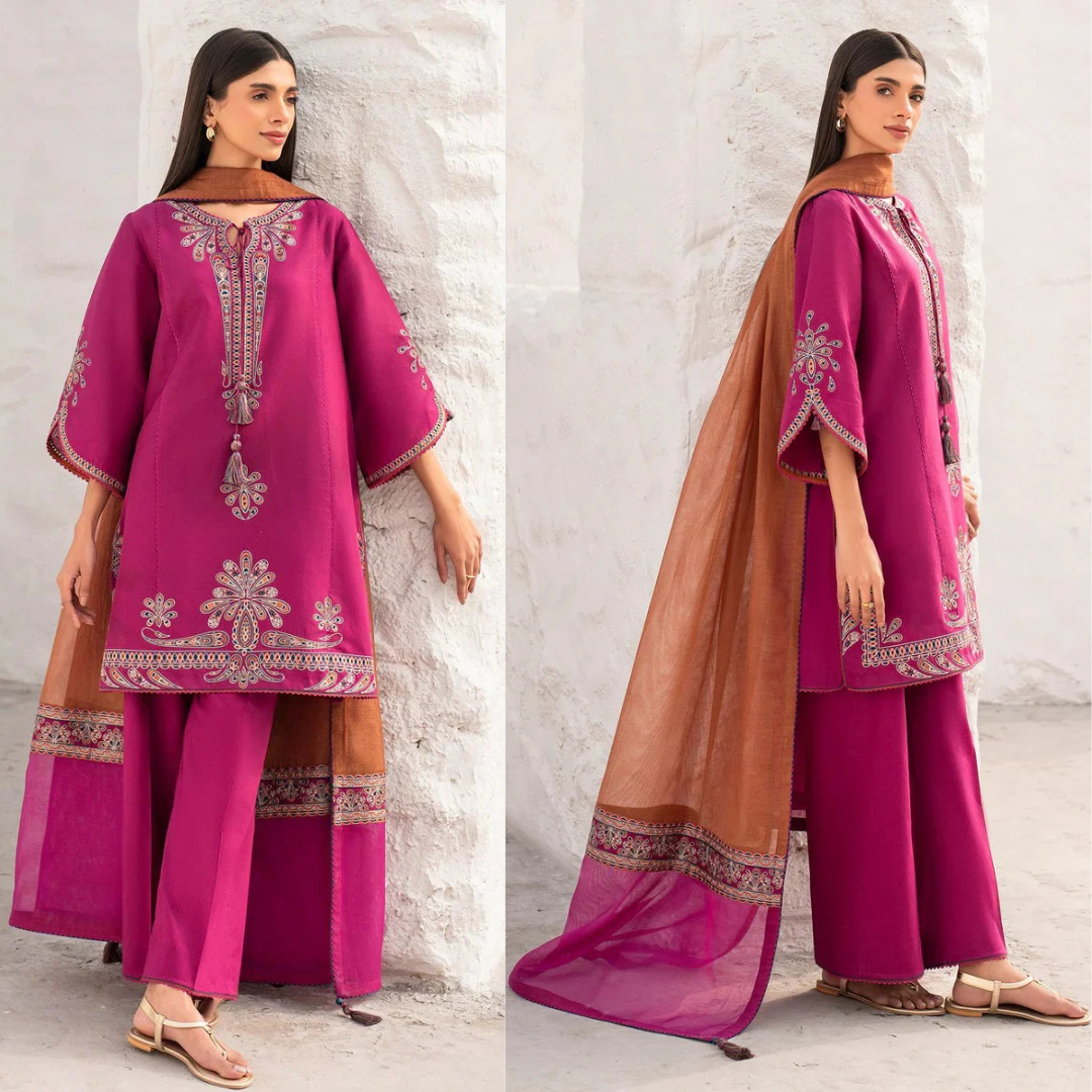 jazmin Embroidered Lawn 3 Piece Suit D-31