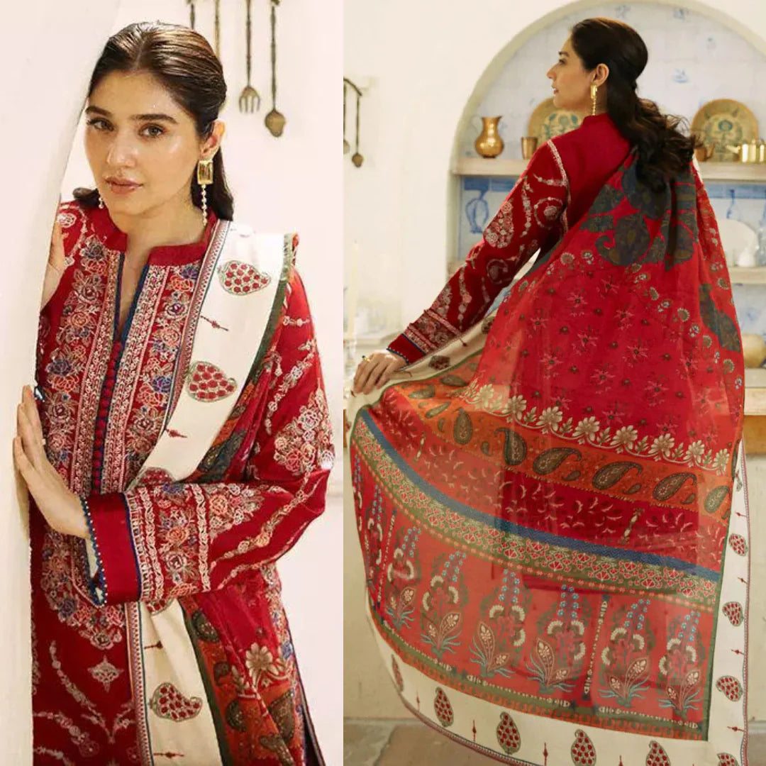 Zarashahjhan Embroidered Dhanak 3 Piece COCO-08