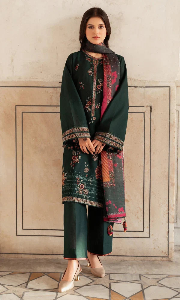 jazmin Embroidered Dhanak 3 Piece D-125